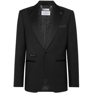 Philipp Plein, Heren, Jassen, Zwart, Maat: M Wol,