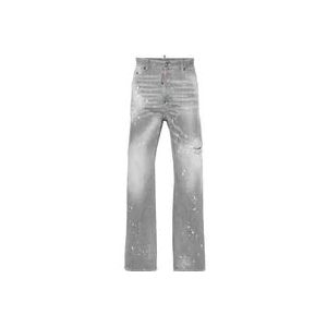 Dsquared2 Grijze Distressed Denim Broek , Gray , Heren , Maat: M