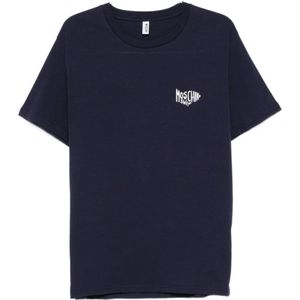 Moschino, Heren, Tops, Blauw, Maat: S Katoen,