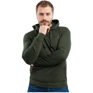 Emporio Armani Ea7, Heren, Sweatshirts & Hoodies, Groen, Maat: L Katoen,