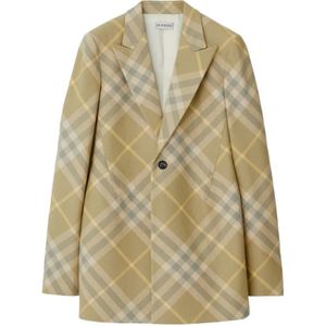 Burberry, Dames, Jassen, Beige, Maat: 2XS Wol,