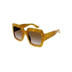 Gucci Duurzame gele zonnebril , Yellow , Dames , Maat: 53 MM
