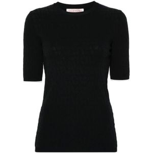 Valentino, Dames, Truien, Zwart, Maat: M Viscose,