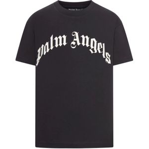 Palm Angels, Heren, Tops, Zwart, Maat: S Katoen,