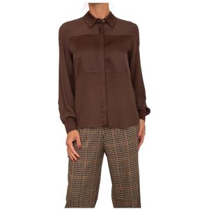 Liu Jo, Dames, Blouses & Shirts, Bruin, Maat: 2XS Zijde,