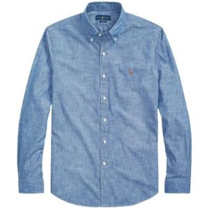 Polo Ralph Lauren, Heren, Overhemden, Blauw, Maat: 2XL Denim,