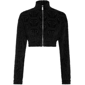 Philipp Plein, Dames, Sweatshirts & Hoodies, Zwart, Maat: XS Katoen,