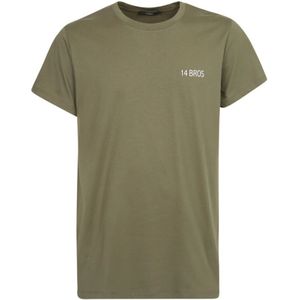14 Bros, Heren, Tops, Groen, Maat: XS Katoen,