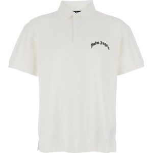 Palm Angels, Heren, Tops, Wit, Maat: L Katoen,