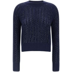 Ermanno Scervino, Dames, Truien, Blauw, Maat: M Wol,