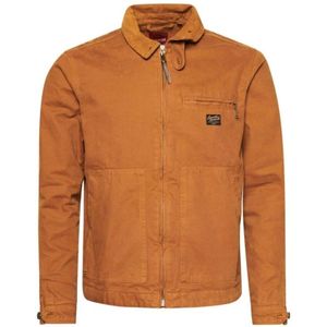 Superdry, Heren, Jassen, Bruin, Maat: M Katoen,