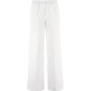 Aspesi - Wijde Broek - Wit - Dames - 100% Katoen