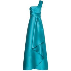 Alberta Ferretti, Dames, Jurken, Blauw, Maat: L Zijde,