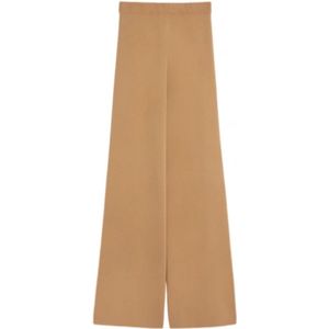 Max Mara, Dames, Broeken, Bruin, Maat: S Wol,