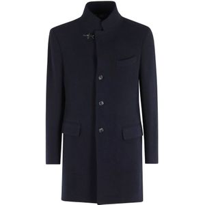 Fay, Heren, Mantels, Blauw, Maat: M Wol,