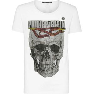 Philipp Plein, Heren, Tops, Wit, Maat: 2XL Lame,