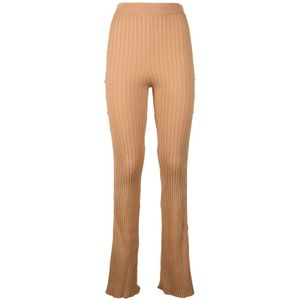 Elisabetta Franchi, Dames, Broeken, Bruin, Maat: S Viscose,