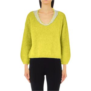 Liu Jo, Dames, Truien, Geel, Maat: L Wol,