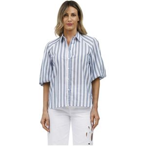 Caliban, Dames, Blouses & Shirts, Blauw, Maat: XL Katoen,