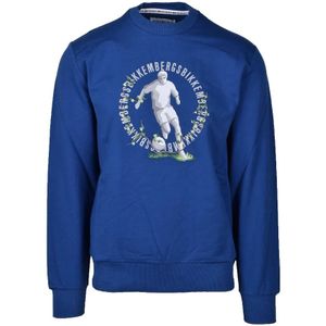Bikkembergs, Heren, Sweatshirts & Hoodies, Blauw, Maat: XL Katoen,