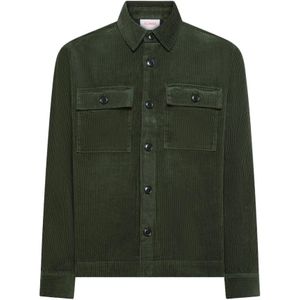 Sun68, Heren, Overhemden, Groen, Maat: S Corduroy,