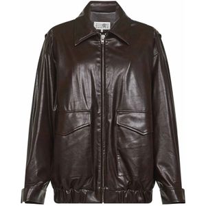 MM6 Maison Margiela, Dames, Jassen, Bruin, Maat: XS Viscose,