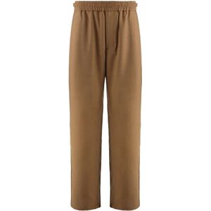 Ami Paris, Heren, Broeken, Bruin, Maat: XS Wol,