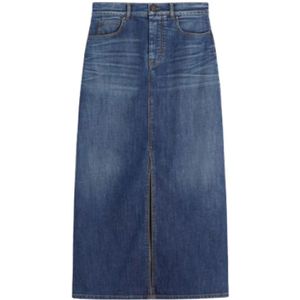 Weekend Max Mara, Dames, Rokken, Blauw, Maat: XS Denim,