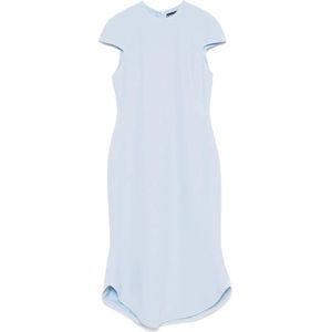 David Koma, Dames, Jurken, Blauw, Maat: M Satijn,