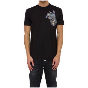 Philipp Plein, Heren, Tops, Zwart, Maat: L Katoen,