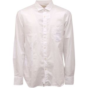 Tintoria Mattei 954, Heren, Overhemden, Wit, Maat: M Leer,
