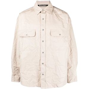 Palm Angels, Heren, Overhemden, Beige, Maat: S