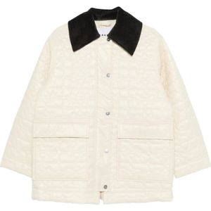 Ganni, Dames, Jassen, Beige, Maat: S/M Polyamide,