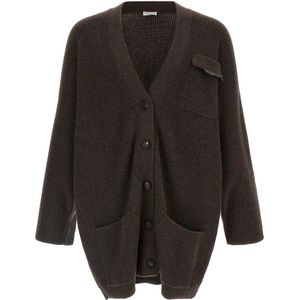 Brunello Cucinelli, Dames, Truien, Bruin, Maat: M Kasjmier,