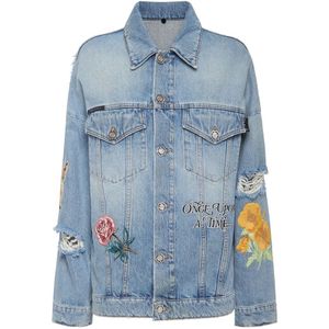 Philipp Plein, Dames, Jassen, Blauw, Maat: S Katoen,