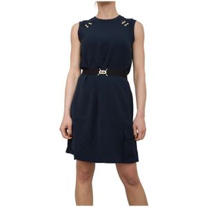 Liu Jo, Dames, Jurken, Blauw, Maat: M Poliester,