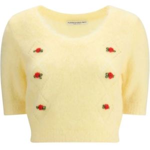 Alessandra Rich, Dames, Truien, Geel, Maat: M Mohair,