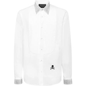 Philipp Plein, Heren, Overhemden, Wit, Maat: L Katoen,