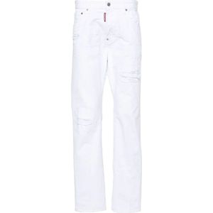 Dsquared2, Heren, Jeans, Wit, Maat: S Denim,