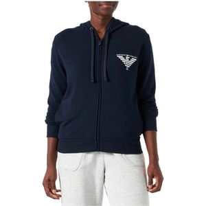 Emporio Armani, Dames, Sweatshirts & Hoodies, Blauw, Maat: S Katoen,