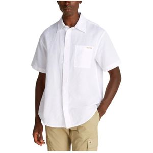 Calvin Klein Jeans, Heren, Overhemden, Wit, Maat: M Linnen,