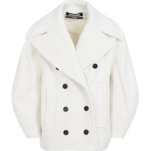 Jacquemus, Dames, Mantels, Wit, Maat: 2XS Wol,