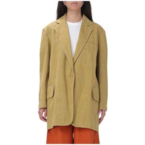 Max Mara, Dames, Jassen, Geel, Maat: M Katoen,