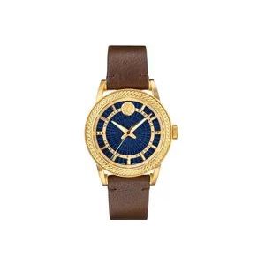 Versace Heren Goud Code Leren Horloge , Brown , Heren , Maat: ONE Size