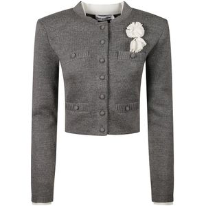 Self Portrait, Dames, Truien, Grijs, Maat: L Katoen,