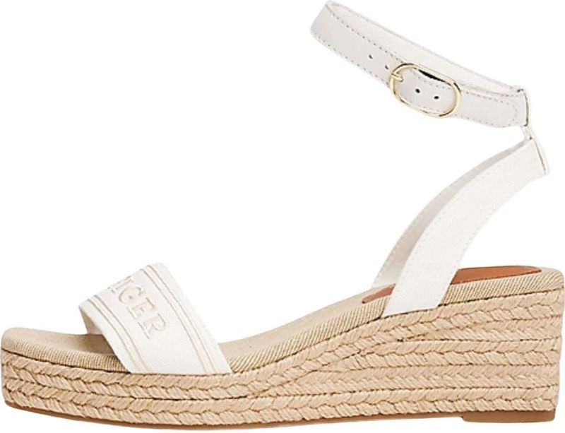 Tommy Hilfiger - FW0FW08805 - Espadrilles - Wit - Katoenen Bovenkant, 5,8 cm Sleehak
