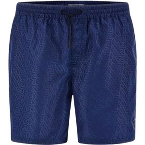 Guess, Heren, Badkleding, Blauw, Maat: XL Poliester,