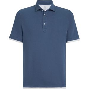 Brunello Cucinelli, Heren, Tops, Blauw, Maat: 2XL