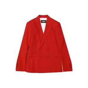 Dsquared2 Stijlvolle Double-Breasted Jas , Red , Dames , Maat: 2XS