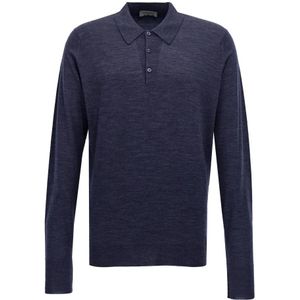 John Smedley, Heren, Tops, Blauw, Maat: M Wol,